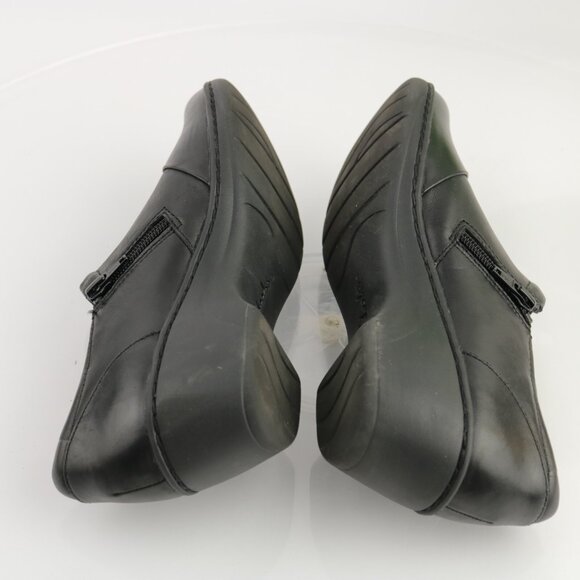 Clark Womens Channing Essa Bootie Size 7.5 Black Leather Loafer Wedge Heel Clogs - Picture 6 of 12